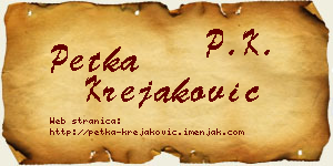 Petka Krejaković vizit kartica